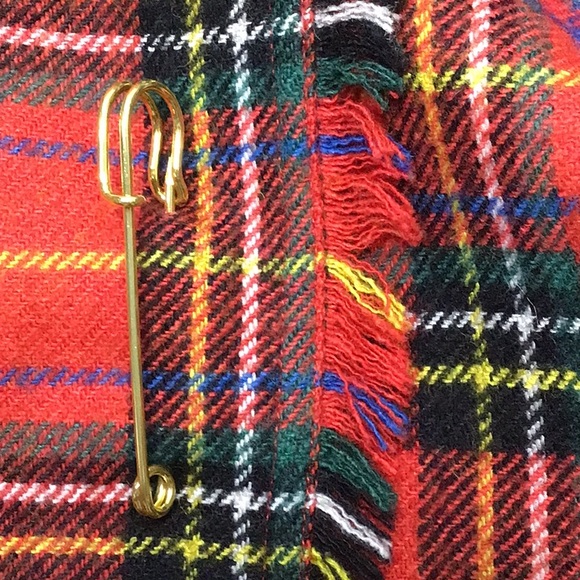 VTG Cambridge Dry Goods Red Tartan Plaid Pleated Wrap Mini Skirt - Picture 11 of 13